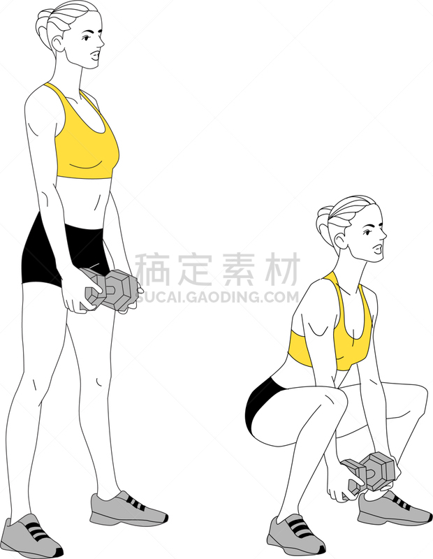运动,哑铃,女孩,分离着色,可爱的,人,平衡,图像,锻炼