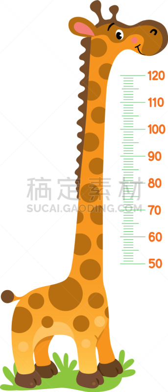 长颈鹿,墙,计量器,高度表,标签,儿童,婴儿,男孩,女孩,可爱的