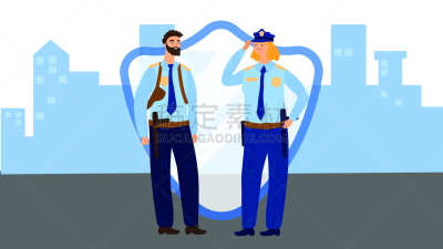 女人,警官,绘画插图,男人,矢量,制服,专门技术,一个人,办公室,城市