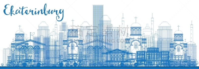 城市天际线,轮廓,蓝色,建筑外部,旅途,商务,直的,现代,群众,市区