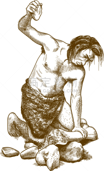 男穴居人,雕刻图像,猴子,生物学,灵长目,哺乳纲,古董,动物,土人,复古
