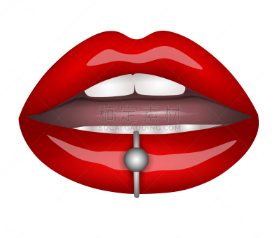 嘴唇,女性,矢量,红色,穿洞的,可爱的,背景分离,热情,华贵,女人