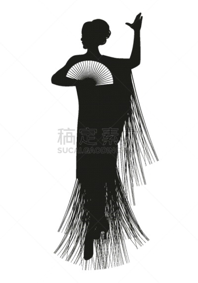 女人,边缘现象,西班牙,衣服,分离着色,传统,披肩,红色,人,剪影
