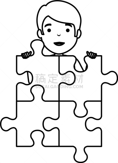男孩,附着的,谜题游戏,商务,部分,策略,玩具,休闲,联系