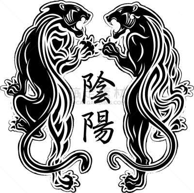 两只动物,暗色,阴阳符,家庭,哺乳纲,女人,动物,美洲豹