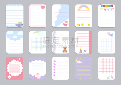 贺卡,模板,笔记本,书页,小山羊,可爱的,商务,进出港显示牌,信函