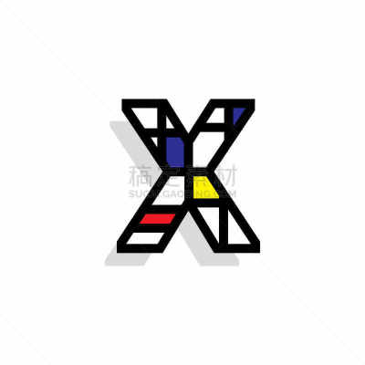 英文字母x,矢量,信函,40-80年代风格复兴,商务,几何形状,字母,模板,现代,品牌名称