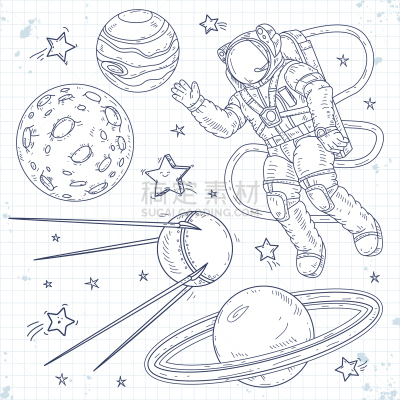 行星,宇航员,星星,分离着色,男人,太空服,天文学,太空,技术,图像
