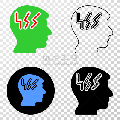 头痛,计算机图标,动物头,符号,综合病症,图像,设计元素,剪影,思考,生病