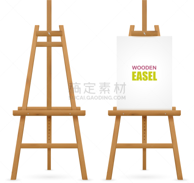 木制,画架,白色,创造力,业余爱好,图像,矢量,布置,站,绘制
