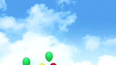 天空中的心形气球