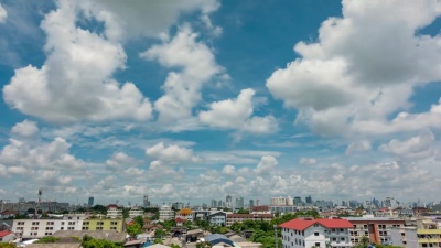 美丽清澈的蓝天与云彩。