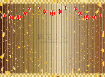 新年前夕,绘画插图,运动茄克,新年,五彩纸屑,元宵节,纸灯笼,日本灯笼,金叶,图像
