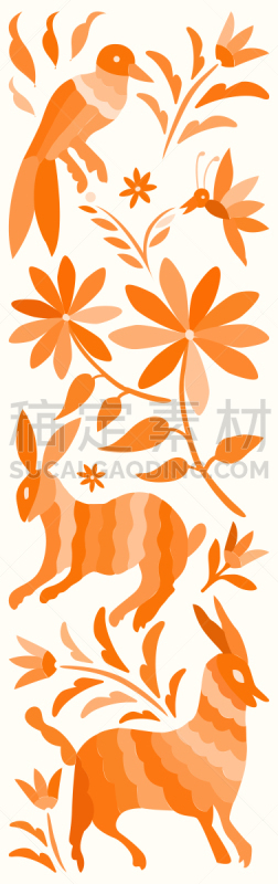 垂直画幅,传统,动物主题,事件,贺卡,对称,简单,墨西哥,伊达戈尔州,色彩鲜艳