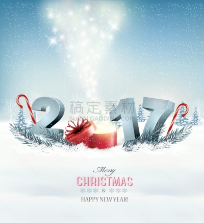 模板,2017年,新年,式样,新年前夕,自然,红色,概念,问候,庆祝