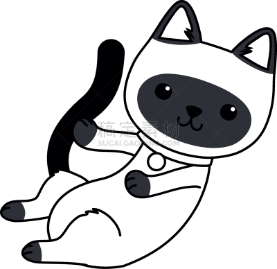 猫,卡通,式样,可爱的,宠物,自然,多样,环境,图像,动物