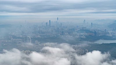 中国深圳城市风光延时摄影