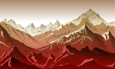 mountains eps 10 background view red