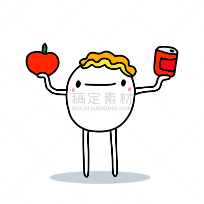 蔬菜,在之间,清新,西红柿,绘画插图,卡通,男人,罐头,矢量,手