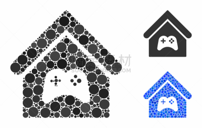 game center building mosaic icon circle dots