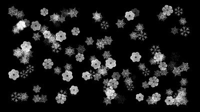 雪和雪花纷纷落下。很多不同的。