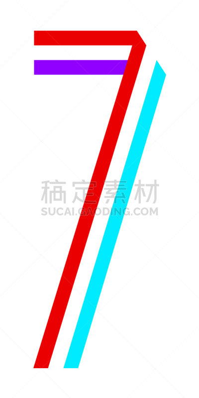 字母,纸,折叠的,明亮,字体,狭窄的,数字7,平面图形,简单,细的