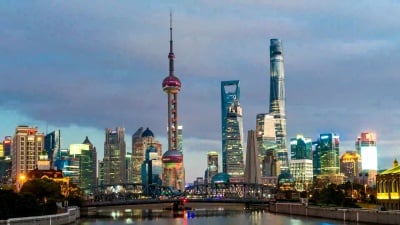 上海外滩花园大桥天际线延时