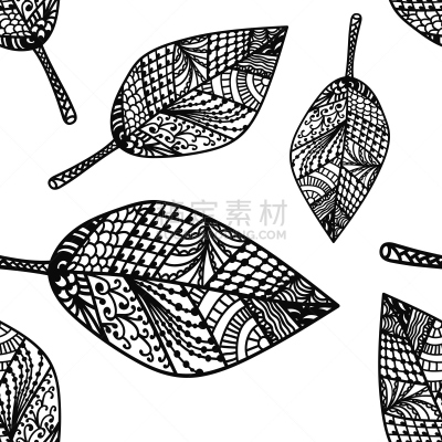 绘画插图,四方连续纹样,矢量,叶子,乱画,动物手,花,绘制