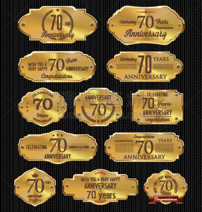 周年纪念,70多岁,标签,黄金,商务,50年节,婚礼,收集,毕业