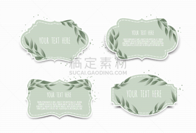 标签,叶子,边框,生物学,华丽的,浪漫,莫诺湖,模板,复古,布置