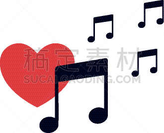 分离着色,红色,音符,动物心脏,计算机图标,热情,交响乐团,浪漫,二月,爱