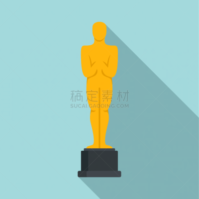 雕像,奥斯卡奖,计算机图标,扁平化设计,男人,白色,黑色,概念,庆祝