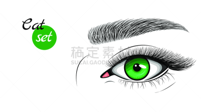 人的眼睛,女性,眉毛,睫毛,矢量,猫,绿色,计算机图标,伸展,布置