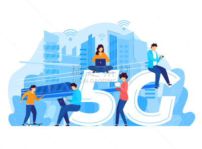 未来,矢量,互联网,绘画插图,概念,人,现代,5G,城市,做