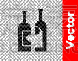 绘画插图,计算机图标,黑色,矢量,透明,分离着色,酒瓶,背景,葡萄酒,一个物体