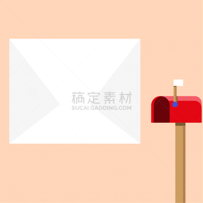 信封,白色,红色,巨大的,邮箱,空白的,商务,电子邮件,挨着,通信