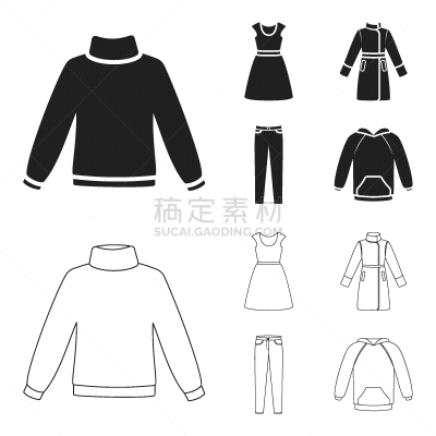 外套,裤子,拉格伦堡,衣服,短袖,分离着色,轮廓,男人,图像,收集