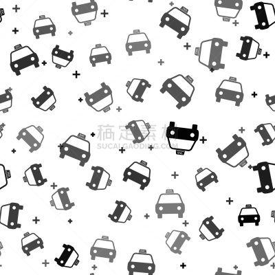 汽车,矢量,四方连续纹样,绘画插图,出租车,计算机图标,白色背景,黑色,分离着色,一个物体