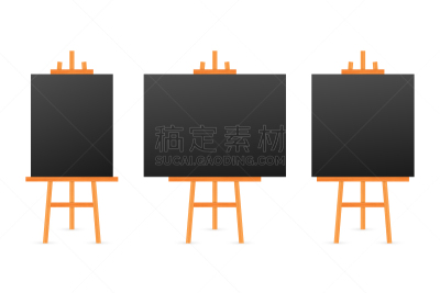 画布,空的,木制,矢量,画架,轻蔑的,正下方视角,锡耶纳,白色,分离着色