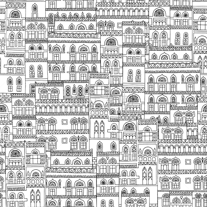 arabesque houses pattern