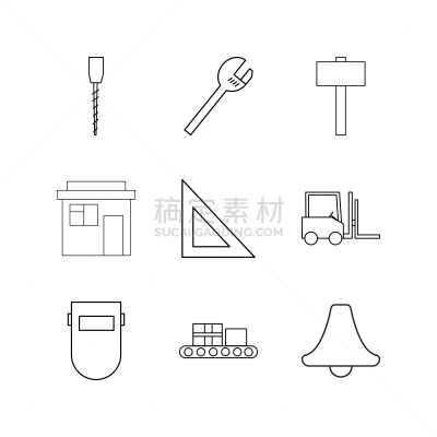 直的,工业,建筑业,图标,建筑体,三角板,图像,叉车,邮局,矢量