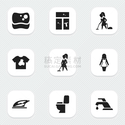 环境净化,符号,数字9,热,绳子,扫帚,母亲,围裙,肮脏的,窗户
