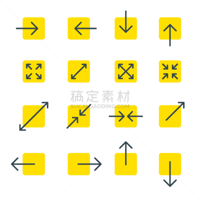 做手势,计算机图标,分界线,触摸屏,箭头符号,形状,轮廓,黄色,收集,重复