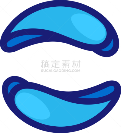eco flat circle logo formed twisted blue drops