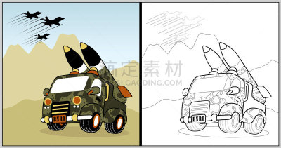 卡通,书页,导弹,矢量,彩色书,卡车,汽车,玩具,天空,绘画插图
