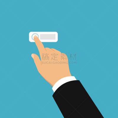 商人,手,矢量,门铃,推销员,绘画插图,扁平化设计,响亮的,电,拜访