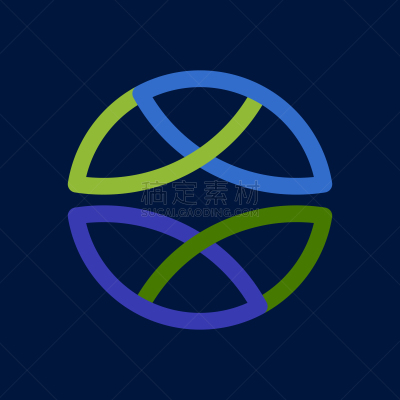 eco line circle logo formed twisted blue drops
