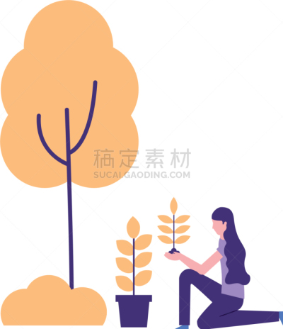 女人,锅,植物,男人,女孩,户外,白昼,季节,树,种植