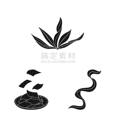 design grass and natural logo set of