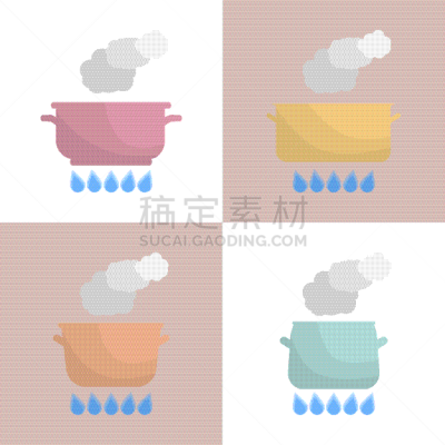 锅,天然气,沸腾的,分离着色,白色,热,厨房器具,食品,布置,烹调